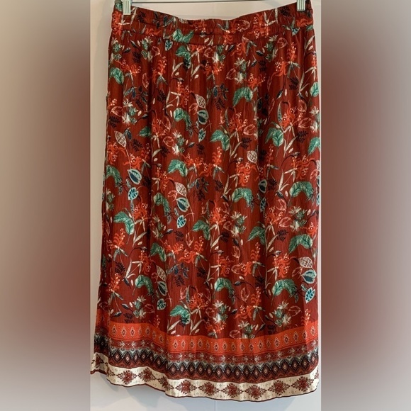 Excellent Condition, Garnet Hill Red "Raelle Midi Skirt" w/ Pockets, Size L/XL - Picture 5 of 16